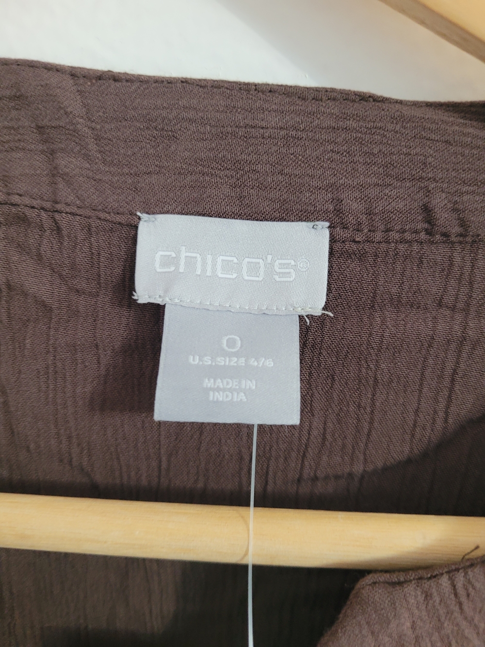 BNWT Chico's Women's Brown Lace Short Sleeve Blouse Size 0 - Picture 3 of 6